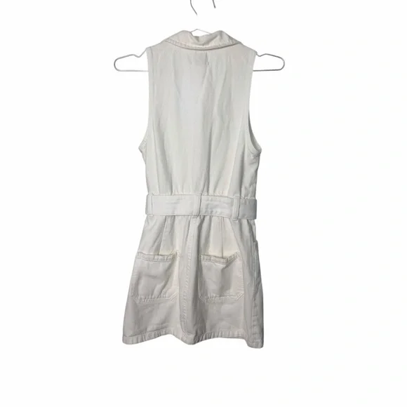 Show Me Your Mumu Oxford Tank Mini Zip Up Seasalt White Denim - Picture 6 of 7